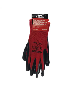 GUANTES NYLON NITRILO LISO ROJO/NGO CHICO BELLOTA
