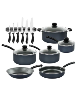 BATERIA P/COCINA + JGO DE CUCHILLOS 7 PZAS