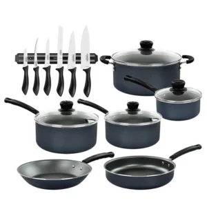 BATERIA P/COCINA + JGO DE CUCHILLOS 7 PZAS