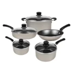 BATERIA P/ COCINA 9 PZAS. COLOR CHAMPAGNE TRAMONTI