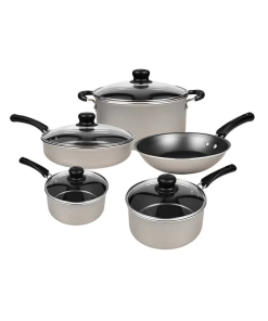 BATERIA P/ COCINA 9 PZAS. COLOR CHAMPAGNE TRAMONTI