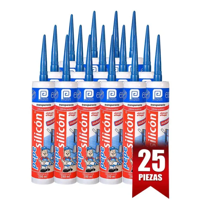 SILICON PEPE TRANSP  280 ML.+10%  U/GRAL - 1 CAJA