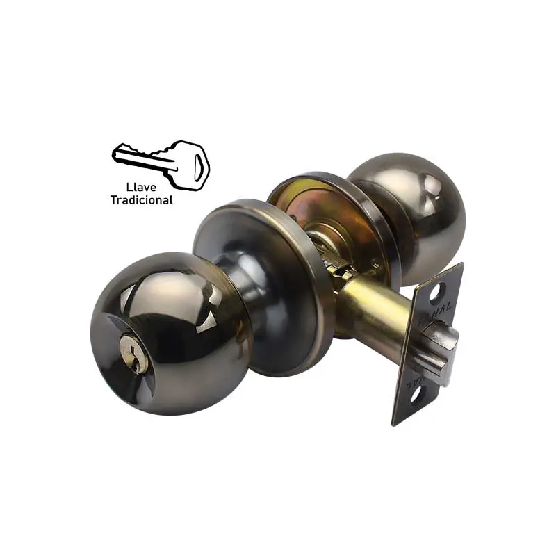 CERRADURA POMO BOLTON TUBULAR ENT L/ANTIGUO