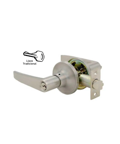 CERRADURA MANIJA CANNES TUBULAR REC/ENT N SATINADO