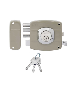 CERRADURA SOBREPONER ALT/SEG IZQ 3 BULONES BEIGE