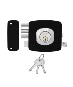 CERRADURA SOBREPONER ALT/SEG IZQ 3 BULONES NEGRO