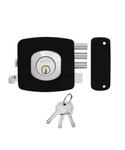 CERRADURA SOBREPONER ALT/SEG DER 3 BULONES NEGRO