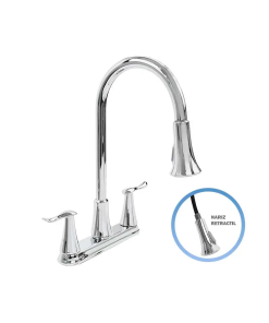 MEZCLADORA P/FREGADERO 8"  C/NARIZ RETRACTIL URREA