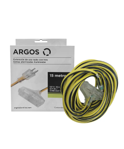 EXTENSION USO RUDO 3X14 ILUMINADA 15MT ARGOS