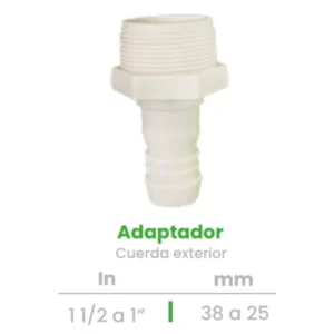 Adaptador de Cuerda Exterior Conekta 1 1/2 a 1" - Reducción Compacta y Funcional - ace11 - Ideal para Uso Comercial