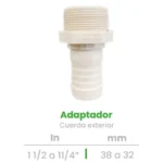 Adaptador de Cuerda Exterior Conekta 1 1/2 a 1 1/4" - Solución Resistente y Eficiente - ace12 - Perfecto para Aplicaciones Industriales