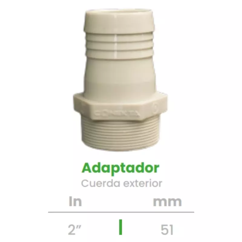Adaptador de Cuerda Exterior Conekta 2" - Alta Fiabilidad y Durabilidad - ace13 - Compatible con Sistemas Profesionales