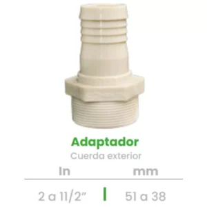 Adaptador de Cuerda Exterior Conekta 2 a 1 1/2" - Reducción Compacta y Versátil - ace16 - Diseñado para Grandes Instalaciones