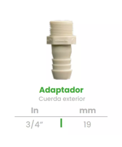 Adaptador de Cuerda Exterior Conekta 3/4" - Calidad Superior para Instalaciones Hidráulicas - ace3 - Compatible con Aplicaciones Residenciales