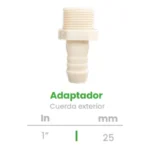 Adaptador de Cuerda Exterior Conekta 1" - Alta Durabilidad para Conexiones Profesionales - ace5 - Compatible con Sistemas Domésticos