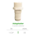 Adaptador de Cuerda Exterior Conekta 1 1/4" - Construcción Robusta para Grandes Conexiones - ace8 - Ideal para Proyectos Industriales