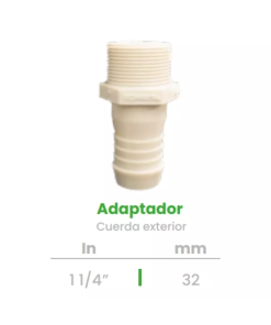 Adaptador de Cuerda Exterior Conekta 1 1/4" - Construcción Robusta para Grandes Conexiones - ace8 - Ideal para Proyectos Industriales