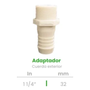 Adaptador de Cuerda Exterior Conekta 1 1/4" - Construcción Robusta para Grandes Conexiones - ace8 - Ideal para Proyectos Industriales
