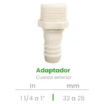 Adaptador de Cuerda Exterior Conekta 1 1/4 a 1" - Reducción Segura y Compacta - ace9 - Diseñado para Instalaciones Profesionales