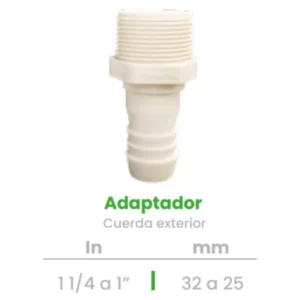 Adaptador de Cuerda Exterior Conekta 1 1/4 a 1" - Reducción Segura y Compacta - ace9 - Diseñado para Instalaciones Profesionales