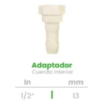 Adaptador de Cuerda Interior Conekta 1/2" - Conexión Segura y Precisa - aci1 - Ideal para Sistemas Residenciales