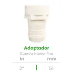Adaptador de Cuerda Interior Conekta 2" Cuerda Fina - Diseño Compacto y Duradero - aci11 - Ideal para Conexiones Especializadas
