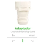 Adaptador de Cuerda Interior Conekta 2" Cuerda Gruesa - Alta Resistencia para Uso Profesional - aci12 - Compatible con Sistemas de Gran Escala