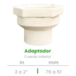 Adaptador de Cuerda Interior Conekta 3 a 2" - Reducción Compacta y Segura - aci14 - Ideal para Proyectos Hidráulicos