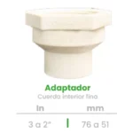 Adaptador de Cuerda Interior Conekta 3 a 2" Cuerda Fina - Solución Eficiente para Conexiones - aci15 - Compatible con Sistemas Profesionales