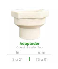 Adaptador de Cuerda Interior Conekta 3 a 2" Cuerda Fina - Solución Eficiente para Conexiones - aci15 - Compatible con Sistemas Profesionales