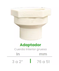 Adaptador de Cuerda Interior Conekta 3 a 2" Cuerda Gruesa - Diseño Robusto para Instalaciones de Agua - aci16 - Perfecto para Proyectos de Gran Escala