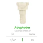 Adaptador de Cuerda Interior Conekta 3/4" - Conexión Fiable y Duradera - aci3 - Compatible con Proyectos Domésticos