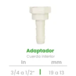 Adaptador de Cuerda Interior Conekta 3/4 a 1/2" - Reducción Compacta y Segura - aci4 - Diseñado para Aplicaciones Profesionales