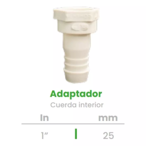 Adaptador de Cuerda Interior Conekta 1" - Alta Resistencia y Durabilidad - aci5 - Compatible con Sistemas Hidráulicos