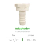 Adaptador de Cuerda Interior Conekta 1 a 3/4" - Solución Versátil y Funcional - aci7 - Diseñado para Uso Comercial y Doméstico