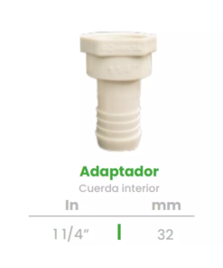Adaptador de Cuerda Interior Conekta 1 1/4" - Alta Calidad para Grandes Conexiones - aci8 - Ideal para Sistemas de Agua