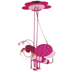 CANDIL COLGANTE DECORATIVO INFANTIL MARIPOSA ROSA