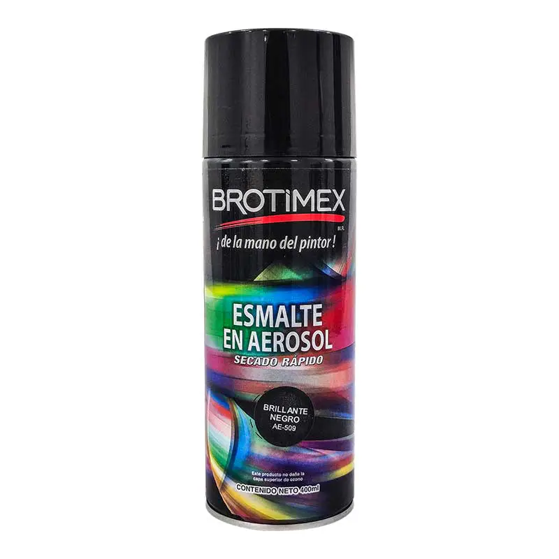 PINTURA EN AEROSOL DE 400ML NEGRO BRILLANTE BROTIM