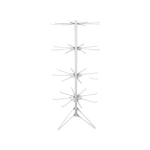 Araña Exhibidor Giratorio de Piso con 4 Niveles - Diseño Blanco - Ideal para Exhibición de Productos en Tiendas y Ferias - Código: AEG-4N-BL-001