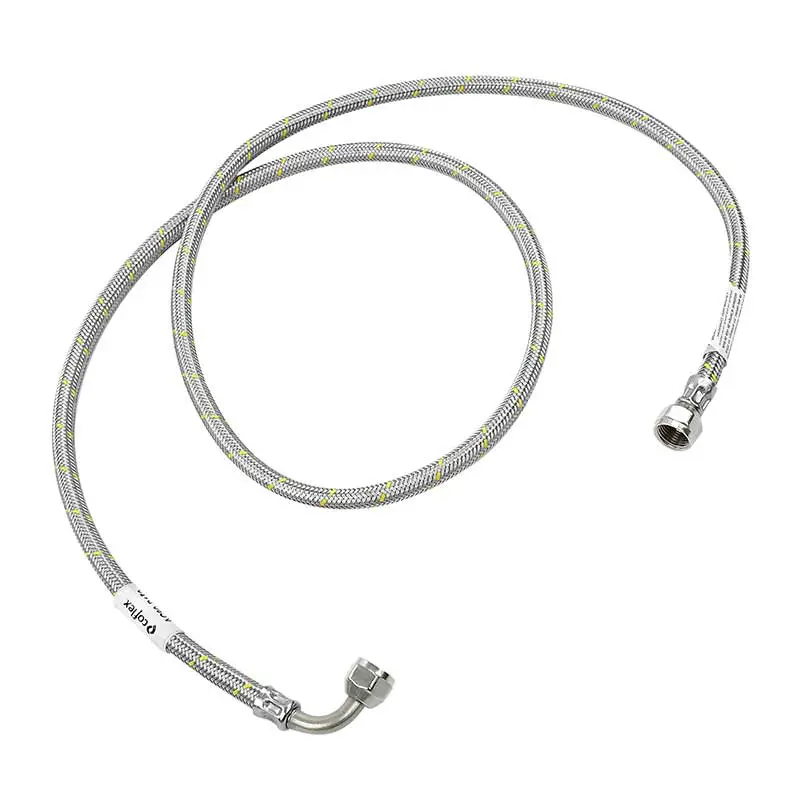 MANGUERA P/GAS ACERO INOX C/CODO FLRE3/8X3/8 1.5MT