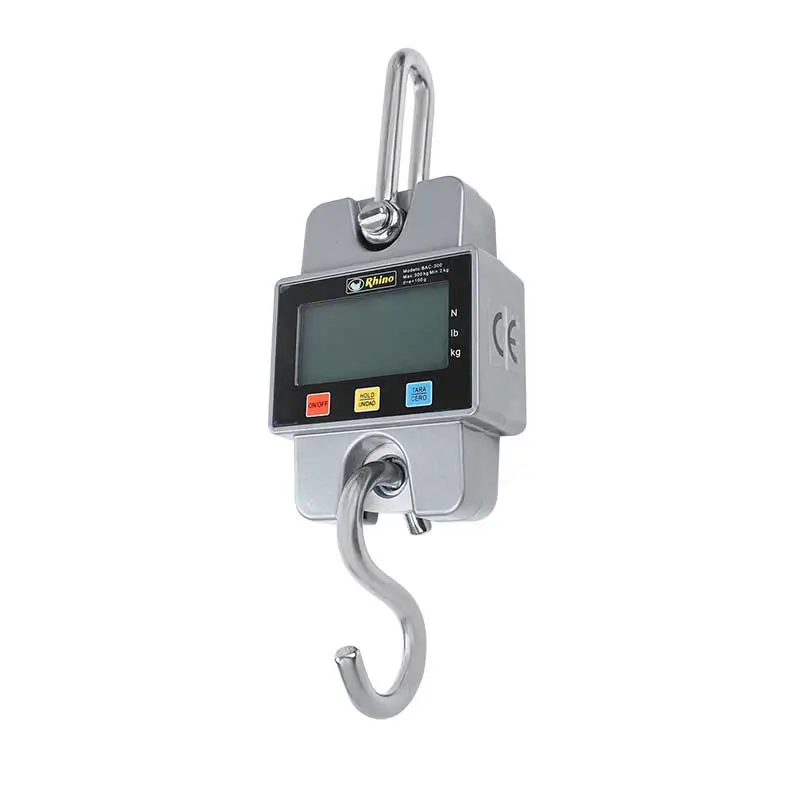 BASCULA DE 300KG DIGITAL C/GANCHO COLG.IND.RHINO
