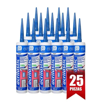 SILICON ACRILICO ACRILASTIC NEGRO  300 ML. - 1CAJA