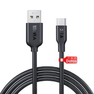 Cable USB Tipo C de Carga Rápida – Transferencia de Datos y Energía Eficiente (1 Metro, Negro)