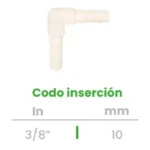 Codo de Inserción Conekta 3/8" - Construcción Resistente y Compacta - cd1 - Perfecto para Conexiones Seguras