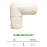 Codo de Inserción Conekta 4" - Solución Durable y Resistente - cd10 - Ideal para Proyectos de Gran Escala