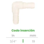 Codo de Inserción Conekta 3/4" - Alta Fiabilidad y Durabilidad - cd3 - Ideal para Conexiones Hidráulicas