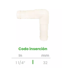 Codo de Inserción Conekta 1 1/4" - Diseño Compacto y Robusto - cd5 - Ideal para Sistemas de Gran Capacidad