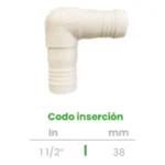 Codo de Inserción Conekta 1 1/2" - Alta Calidad para Conexiones Industriales - cd6 - Compatible con Proyectos Hidráulicos