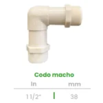 Codo Macho Conekta 1 1/2" - Solución Resistente y Funcional - cd7 - Perfecto para Sistemas de Gran Escala