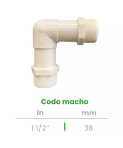Codo Macho Conekta 1 1/2" - Solución Resistente y Funcional - cd7 - Perfecto para Sistemas de Gran Escala